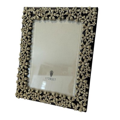 L'Objet Garland Frame 5 x 7 Gold Handcrafted Swarovski Crystal Gorgeous