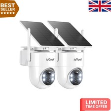 2K Outdoor Wireless Security Camera, 360° PTZ with Solar Panel, Alexa Compatible