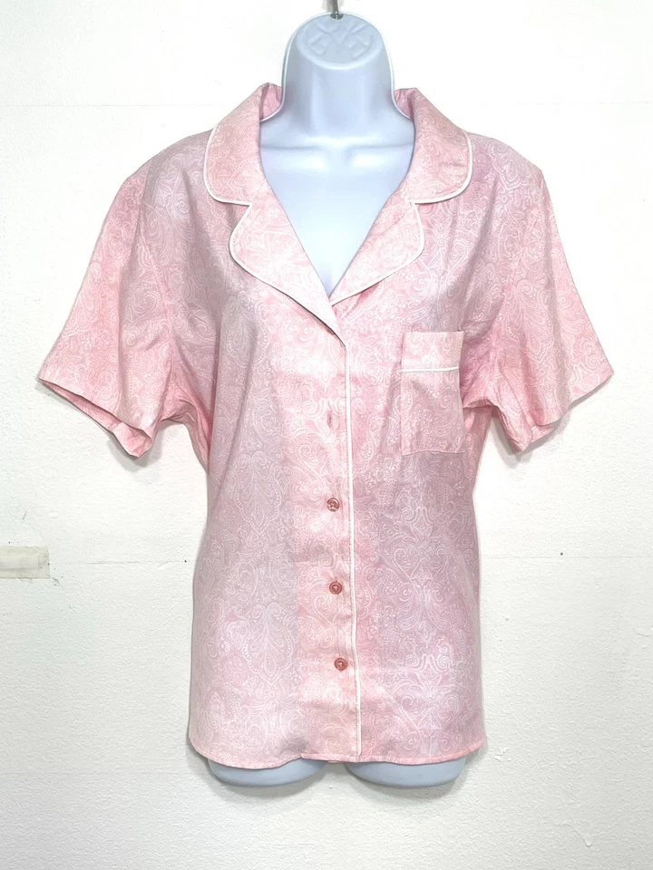 Nuevo con etiquetas Charter Club L 2 piezas Juego de pijama de cachemira con cuello de muesca, botón faltante Foto 3 de 4