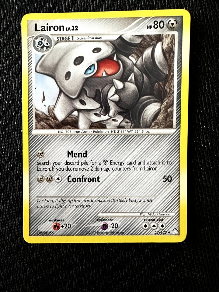 Lairon 53/123 Mysterious Treasures Pokemon Card