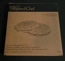 Pampered Chef Microwave Chip Maker Set Of 2 New In Box Silicone