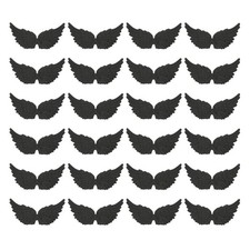 24Pcs Angel Wings for Crafts, Black Wings 5.3 Inch 