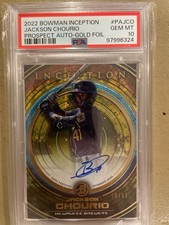 2022 Bowman Inception - PSA 10 Auto RC Jackson Chourio #PA-JCO Gold Foil /50
