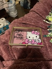 Hello Kitty Glass Jewelry Box Storage Case