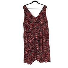 Torrid Skater Dress Womens Sz 3 Brown Pink Black Paisley Sleeveless Knee Length