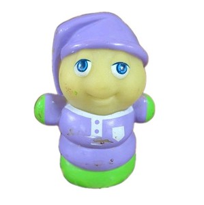 Vintage Glow Worm Friends 3" Mini Figure Purple Sleeping 1985 Playskool