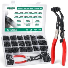 Ouru 365pcs 6-25mm Spring Band Hose Clamps 6-25mm Plier Black Ouru 365pcs 6-25mm Spring Band Hose Clamps 6-25mm Plier Black