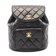 Chanel Matelasse Lambskin Backpack Women Black One Size 633913