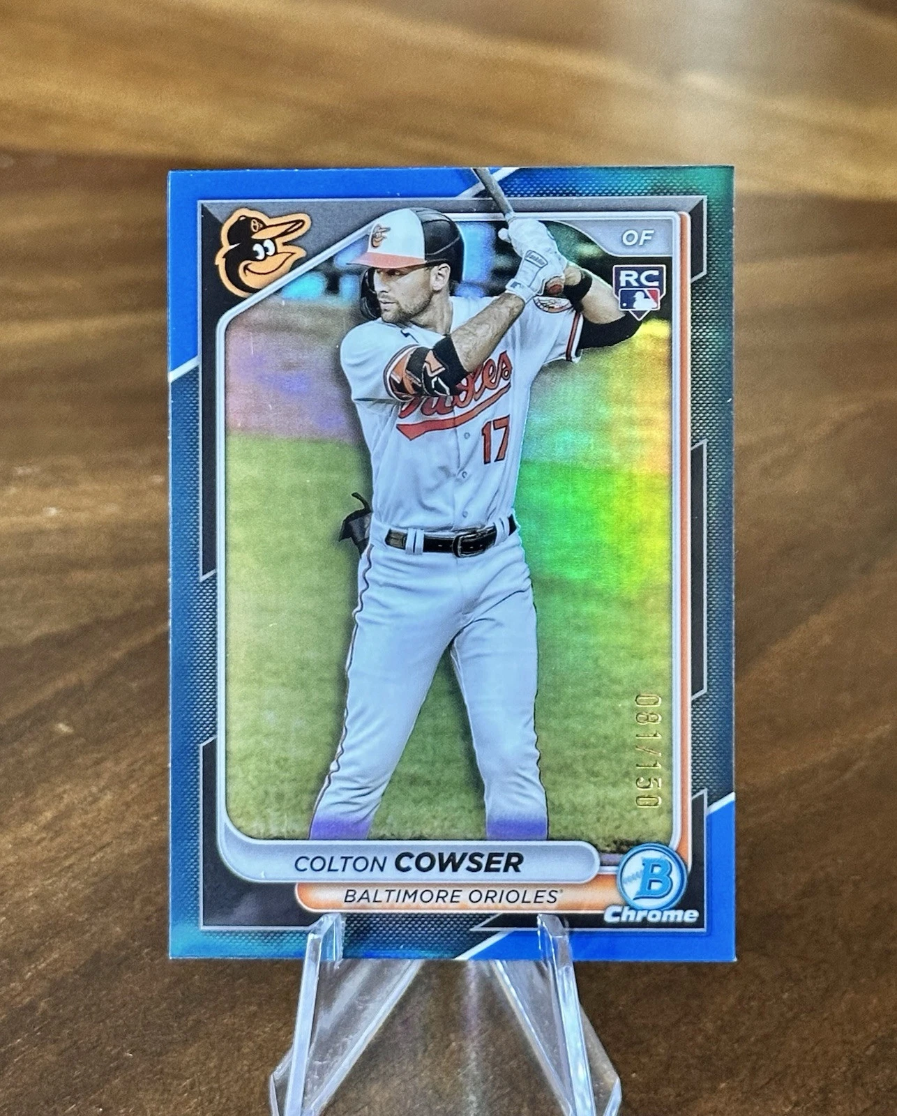 2024 Bowman Chrome #33 Colton Cowser RC Blue Refractor/150 Orioles