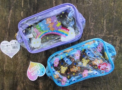 Lot 2 diff CARE BEARS Zippered Pencil Pouches 2025 Cloudco Pouch NWT RARE NEW