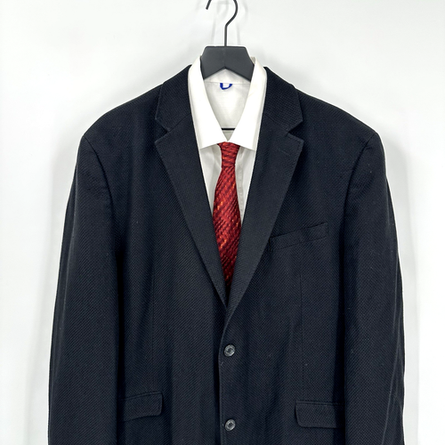 JOSEPH ABBOUD jacket blazer sport coat black LARGE linen cotton business casual - Afbeelding 3 van 12