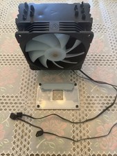 120mm CPU Fan with Heatsink, Black  White, 4-Pin, Aluminum, Mounting Bracket