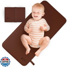 Baby Uma Vegan Leather Baby Changing Mat - Waterproof and Wipeable Changing P