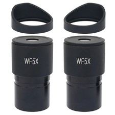 2PCS WF5X Wide Angle Microscope Eyepiece Optical Lens Mounting 30mm with Eyecups