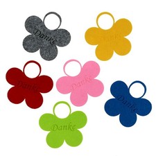 Filzblumen Deko-Anhänger „Danke“ für Geschenke und Tischdeko, 8 Stück