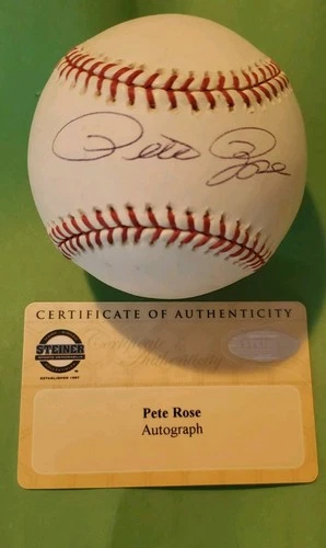 Pete Rose Signed MLB Baseball with Steiner COA See Pictures Cincinnati Reds