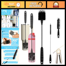 4 Pack Bottle Brush Set - 15" Long Handle Cleaner for Bottles, Thermos, Mugs, Tu