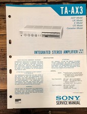 Sony TA-AX3 Amplifier Service Manual Original 