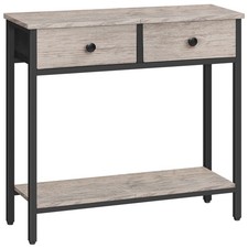 Mesa Consola 29.5 L x 9.4 W H 2 Cajones Gris Negro HOOBRO Tela Estrecha Pequeña