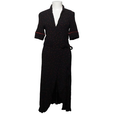 Ganni, Wickelkleid, Größe: 38, Emory Crepe, Schwarz/Rot, Viskose, Gepunktet #10c
