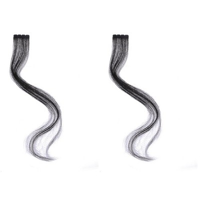 2 PCS Echte Haare Extensions Echthaar Glatte Perücken Menschliches