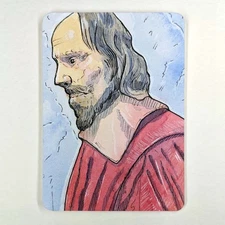 ACEO Watercolor, Ottaviano Acciaivoli,  ATC, Plantedbones, 2.5x3.5 in