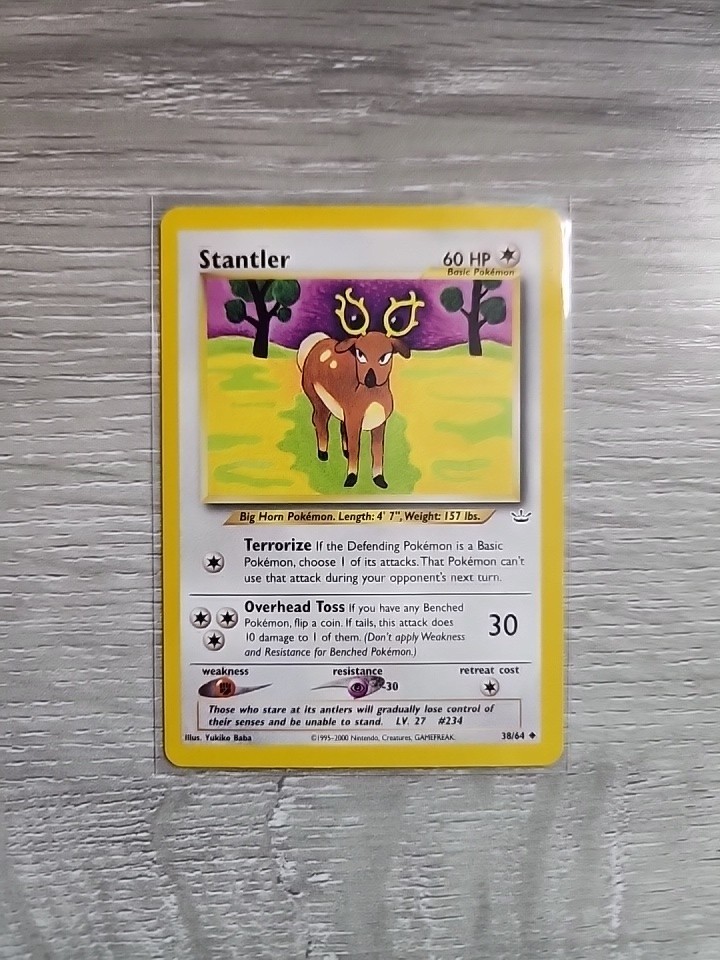 Stantler 38/64 Neo Revelation Rare Vintage Pokemon TCG Card - LP