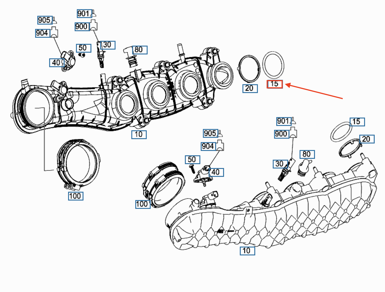 MERCEDES-BENZ GLC Coupe C253 Motor-Ansaugkrümmerdichtung A1771410180