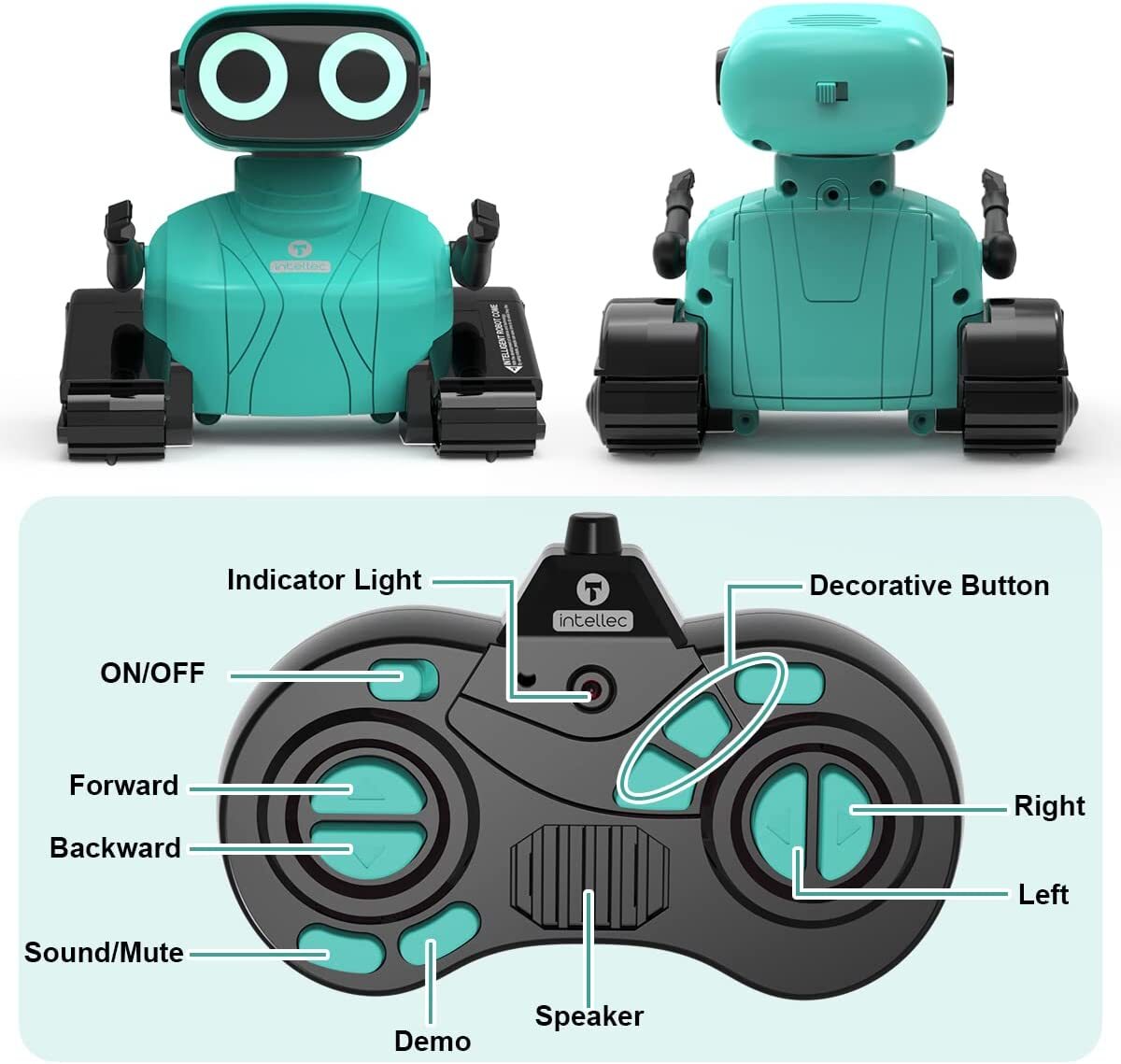 GILOBABY Robot télécommandé pour enfants, avec yeux LED et musique, cadeau d'anniversaire pour fille à partir de 3 ans, rose