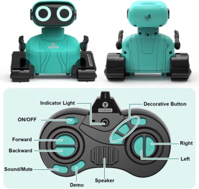 Robot Télécommandé GILOBABY Pour Enfants - Danse, LED, 2.4GHz - Cadeau 3 Ans Et Plus - Vert