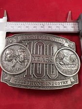 100 Years of the Telephone Industry Commemorative Belt Buckle - LTD ED 1976