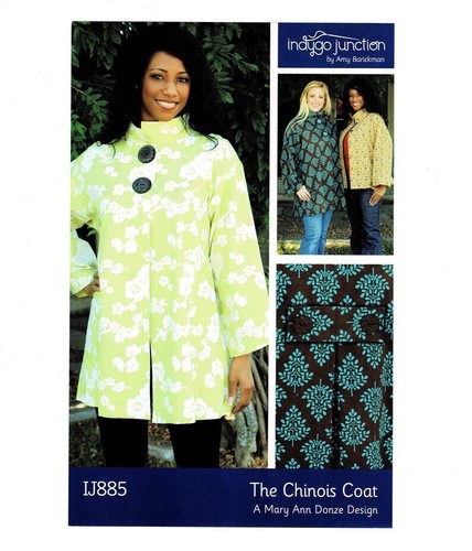 Indygo Junction "The Chinos Coat" Pattern Mary Ann Donze Design S-2XL