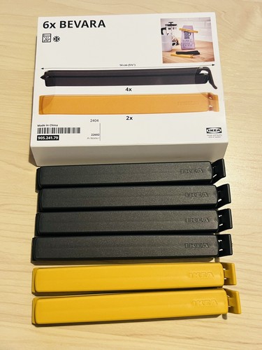 IKEA BEVARA 6 piezas XL bolsa de alimentos clips selladores 14 cm embalaje original sellado - Imagen 9 de 13