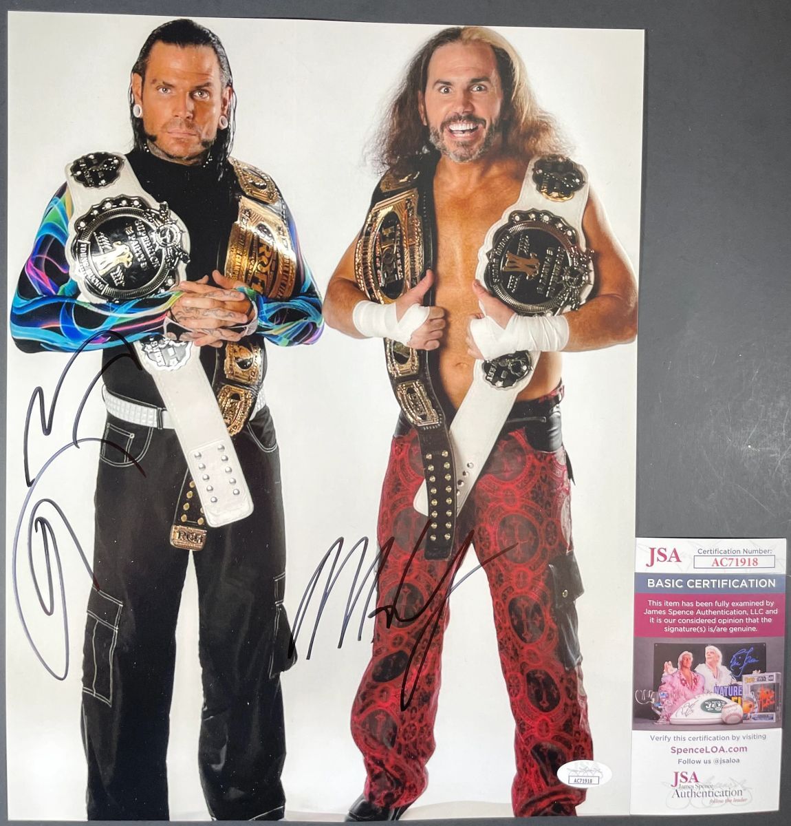 WWE Matt Hardy & Jeff Hardy Signed Hardy Boyz 11x14 Photo C