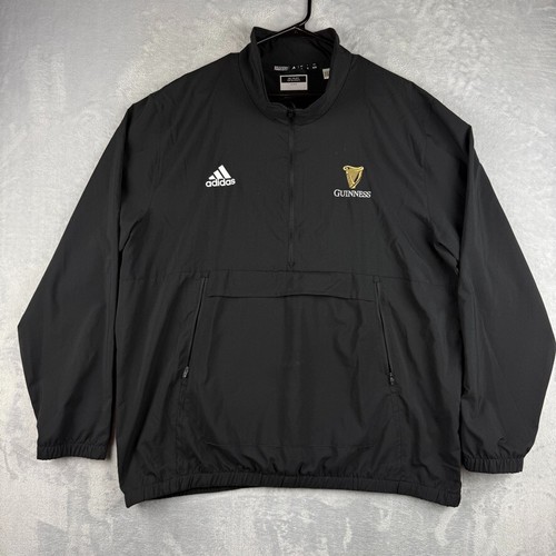 Adidas Jacket Mens XL Guiness Rain Windbreaker Anorak Half Zip Pullover Soccer - Picture 2 of 9