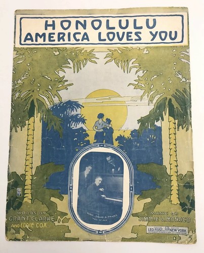 Lot 3 Vtg Sheet Music Treasure Island Honolulu America Loves You 12th Street Rag - Picture 9 of 12