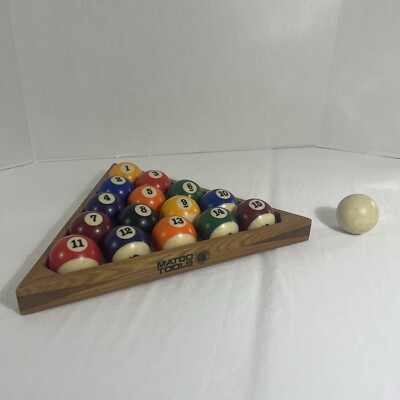 Vintage Matco Tools Pool Balls Complete Set 2.25'' Regulation Billiards W/ Rack