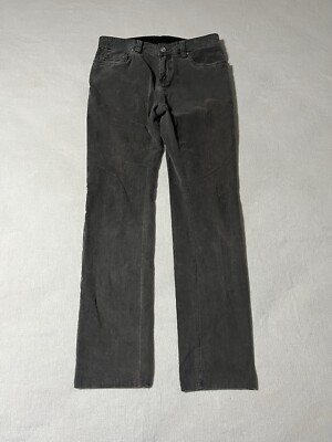Prana Sustainer Pants Mens 29x29.5 Gray Corduroy Slim Fit Organic Cotton