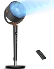 Dreo Fan for Bedroom, 120° Oscillating Standing Fan, Quiet Floor Fan with DC Mot