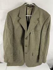 Brooks Brothers Brown Tan Tweed Houndstooth Jacket 3 Button, Made in USA 42R