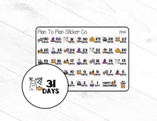 2840~~Halloween Countdown Planner Stickers.