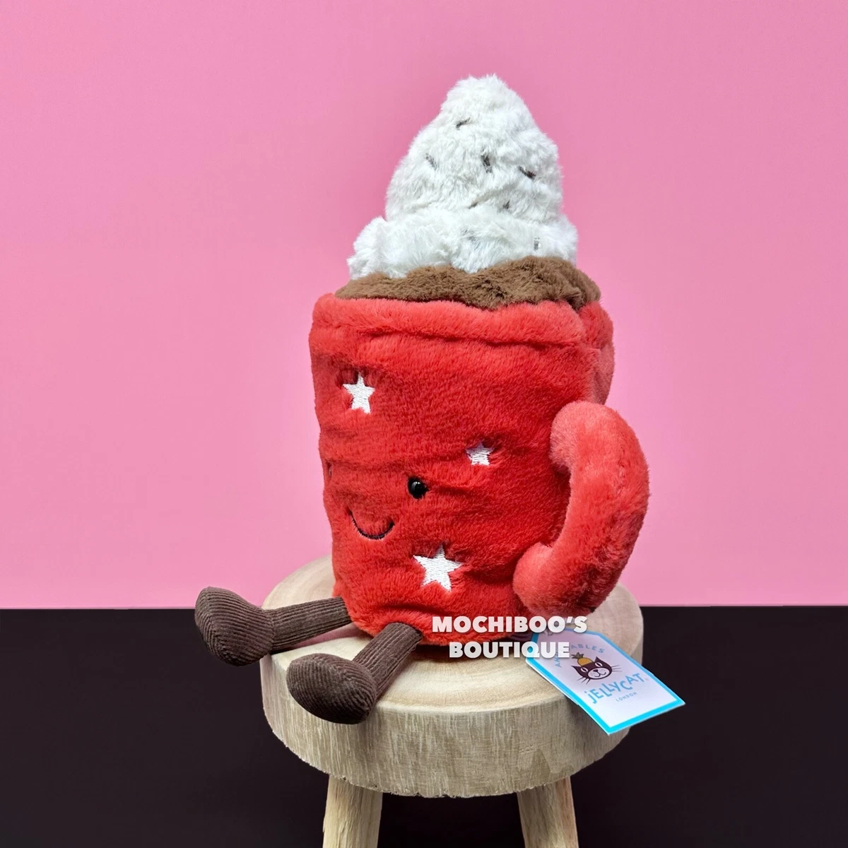 Jellycat AMUSEABLE HOT CHOCOLATE Soft Plush Toy NWT XMas Cute Holiday Espresso