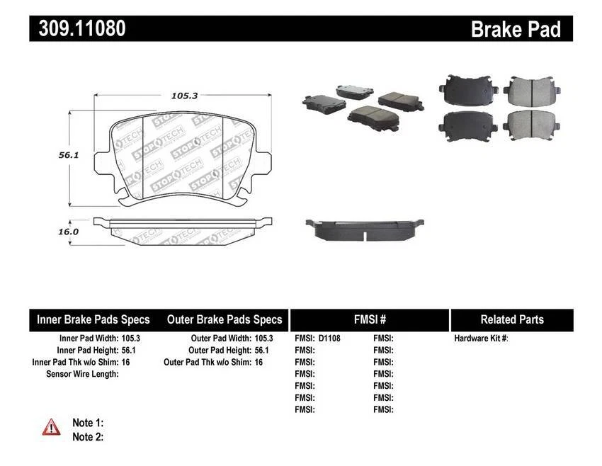 StopTech Performance para 06-09 Audi A3 / 05-09 Audi A4/A6 / 08-09 Audi TT / - Imagem 4 de 4