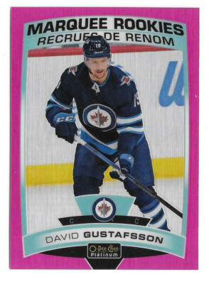 2019-20 David Gustafsson O-Pee-Chee OPC Platinum Matte Pink Marquee Rookie Jets