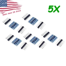5Pcs IIC I2C 4-Channel Bi-Directional 5V to 3.3V Logic Level Converter Module US