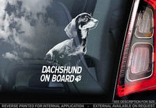 Dachshund - Car Window Sticker - Dog on Board Sign, Short-Haired Teckel - TYP1
