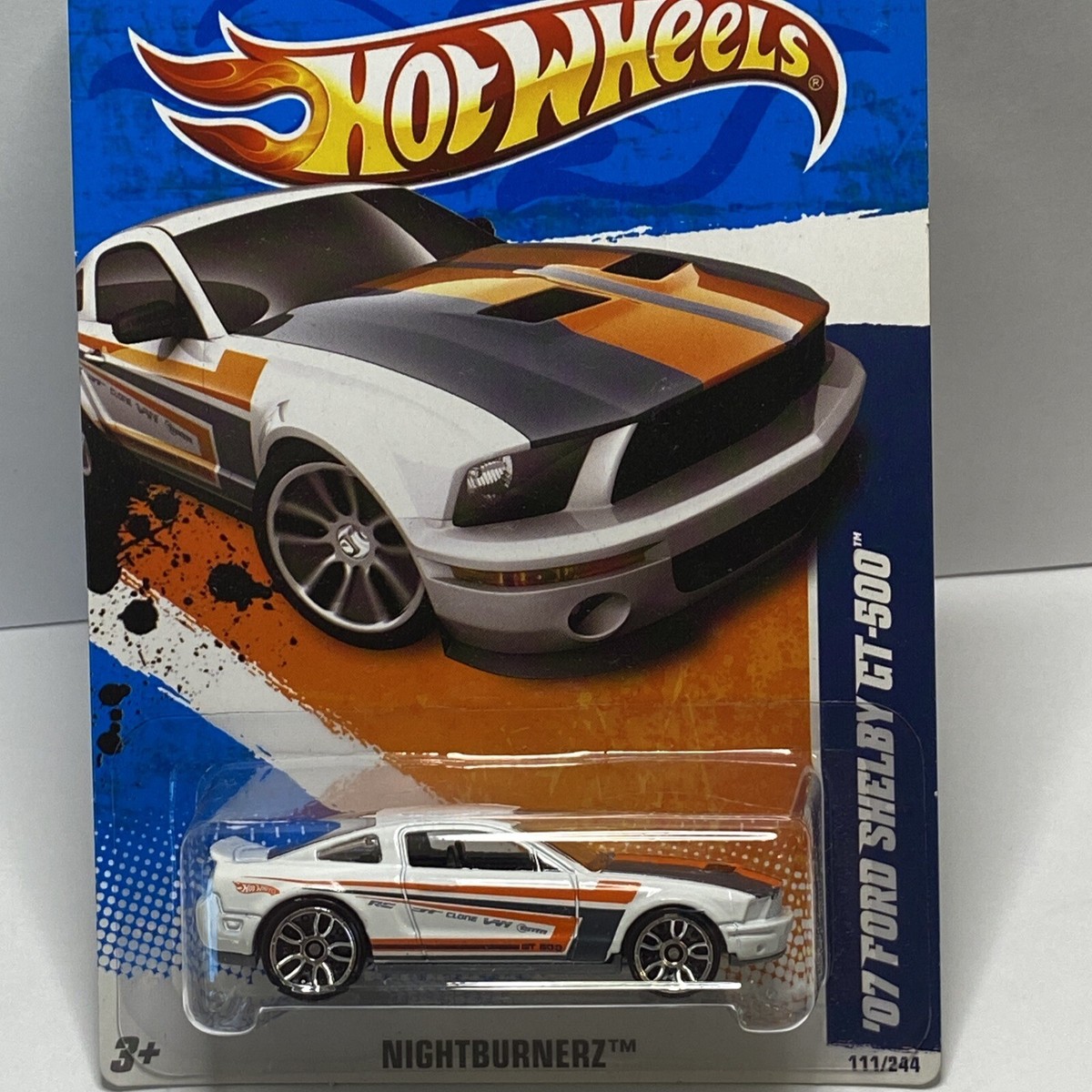 Hot Wheels Nightburnez '07 Ford Shelby GT-500 (White/Orange/Gray