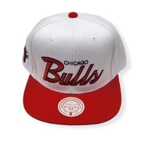 Mitchell Ness Chicago Bulls Heritage Script Adjustable Snapback Hat Cap