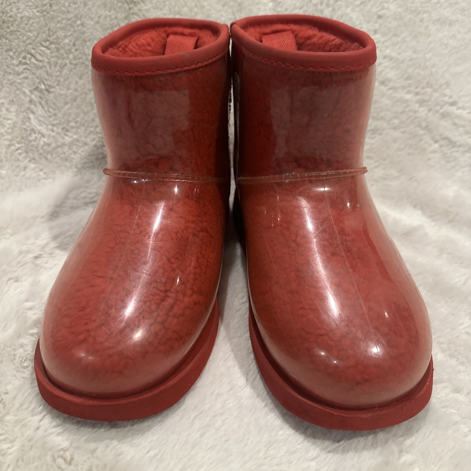 UGG Classic Clear Mini Shearling Lined Boots RED … - image 12