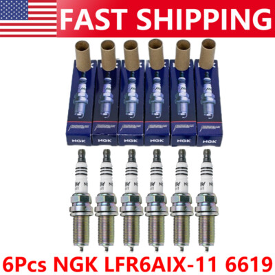 6Pcs NGK LFR6AIX-11 6619 IRIDIUM IX Resistor Spark Plug For Lexus Mercedes-Benz
